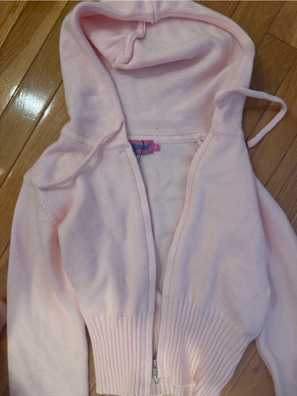 Edikted Pale Pink Cropped Ribbed Fold Over Set - Picture 5 of 6